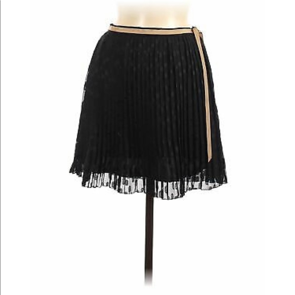 corey lynn calter anthropologie black pleated skirt 4 NWOT
